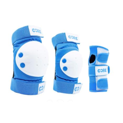 CORE Kids Junior Triple Pad Set (Knee/Elbow/Wrist) + Carry Bag - BLUE £19.95